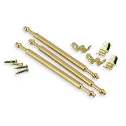 stair rod set with 15 rods brass for dollhouses 1:12