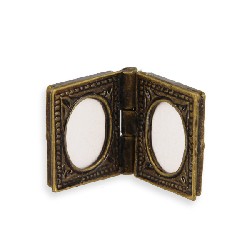 twin foldable picture frame oval Miniature 1:12