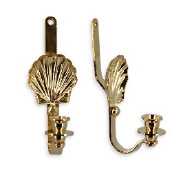 brass shell sconce pair Miniature 1:12