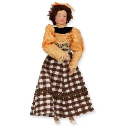 porcelain lady orange/caro for dollhouses 1:12