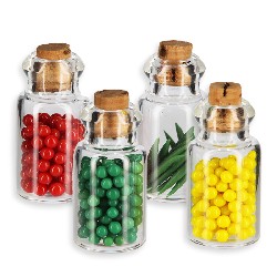 4 glass pickles w/cork Miniature 1:12