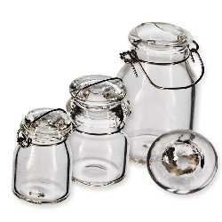 3 glass jars ass. miniature 1:12, Miniatures