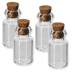 4 glass jar empty w/glass lid miniature 1:12, Miniatures
