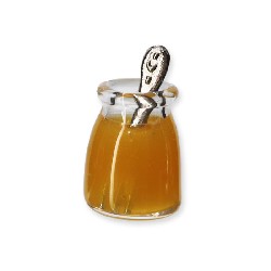 honey jar with spoon miniature 1:12