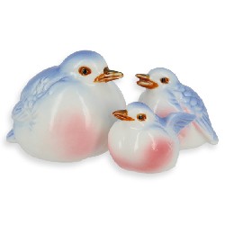 3 pc. family bone china set: bird Miniature 1:12