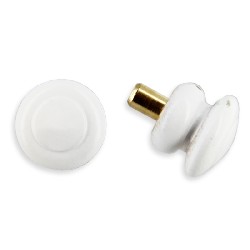 6 round knobs, white enamel for dollhouses 1:12