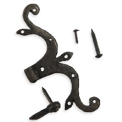 2 door hinges blaack iron for dollhouses 1:12