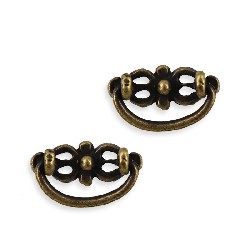 2 drawer pulls antiq brass for dollhouses 1:12