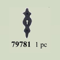 keyhole plate black iron miniature 1:12, Accessories for dollhouses