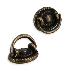 2 drawer pulls antiq brass for dollhouses 1:12