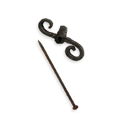 2 shutter dogs black iron for dollhouses 1:12