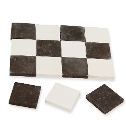 stone floor black and white 19x19mm, 36 pc miniature 1:12