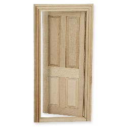 4 pannel interior door bare wood miniature 1:12, Accessories for dollhouses