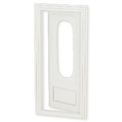 door oval window white for dollhouses 1:12