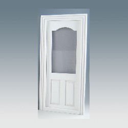 shop door w window white- miniature 1:12, Accessories for dollhouses