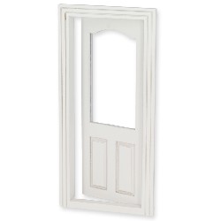 shop door w window white- for dollhouses 1:12