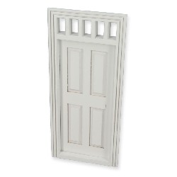 4 panel interior door with mullions white miniature 1:12, Accessories for dollhouses