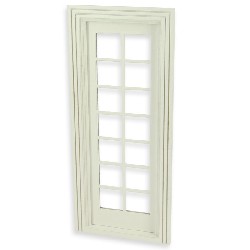 single french door w/mullions, white miniature 1:12, Accessories for dollhouses