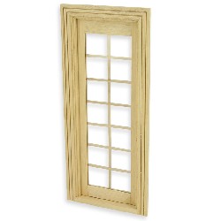 single french door w/mullion, bare wood miniature 1:12, Accessories for dollhouses