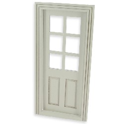 single door half mullions, white miniature 1:12, Accessories for dollhouses