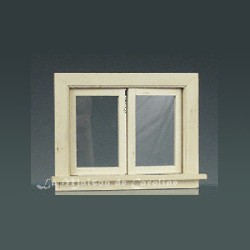 small working window bare wood miniature 1:12, Accessories for dollhouses