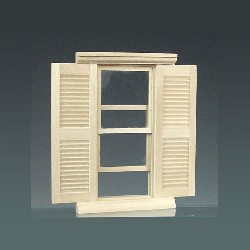 lpt louvered window bare wood miniature 1:12, Accessories for dollhouses