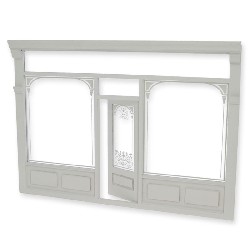 shop front white miniature 1:12, Accessories for dollhouses