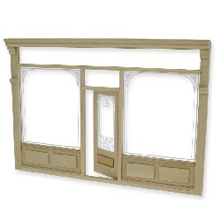 shop front bare wood miniature 1:12