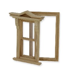 lpt victorian working window bare wood miniature 1:12, Accessories for dollhouses
