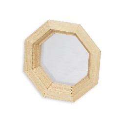 octogone window bare wood for dollhouses 1:12