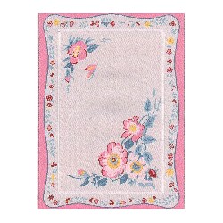 french style carpet pink flowers miniature 1:12, Floor
