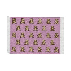children carpet pink with bear miniature 1:12