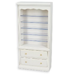 single bookcase drawers white miniature furniture 1:12