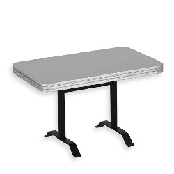 table black and silver miniature furniture 1:12