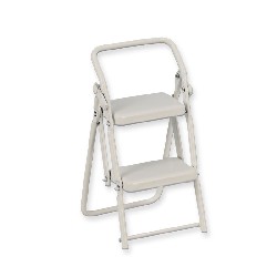step ladder white miniature 1:12