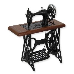 sewing machine black on table miniature 1:12, Miniatures