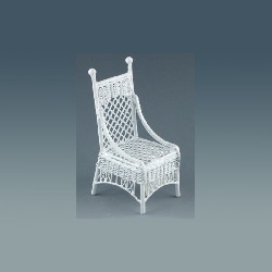 metal chair white miniature 1:12