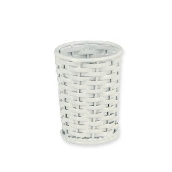 metal waste paper basket white miniature 1:12, Furniture