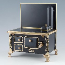 cooking stove black miniature 1:12, Furniture