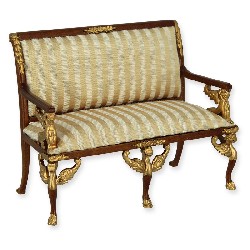 sofa fabric gold and cream miniature 1:12