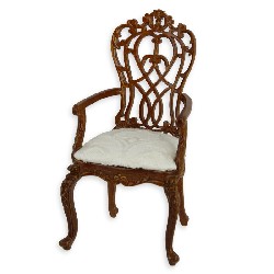 carved armchair 2nd empire walnut miniature 1:12, Collectable furniture (Trianon)