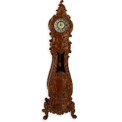 grandfather clock l xv walnut miniature 1:12, Collectable furniture (Trianon)