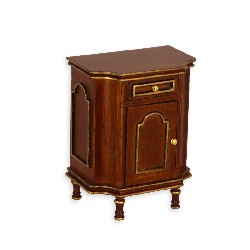bed stand walnut gold miniature 1:12, Collectable furniture (Trianon)