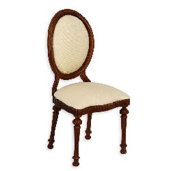 dine chair walnut-cream fabric miniature 1:12, Collectable furniture (Trianon)