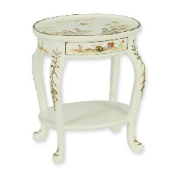 side table oval ivory/chinese paint  Trianon collectible furniture 1:12