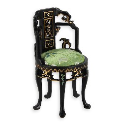 round chair black chinese paint  Trianon collectible furniture 1:12