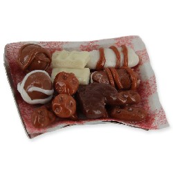 platter of chocolates and christmas cakes miniature 1:12, Miniatures