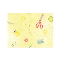 wallpaper sew perfect notions yellow miniature 1:12