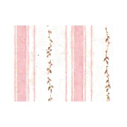 wallpaper vegetal pink striped print miniature 1:12, Wall
