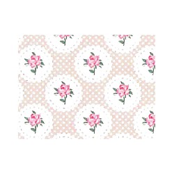diagonal pink medallion print wallpaper miniature 1:12, Wall